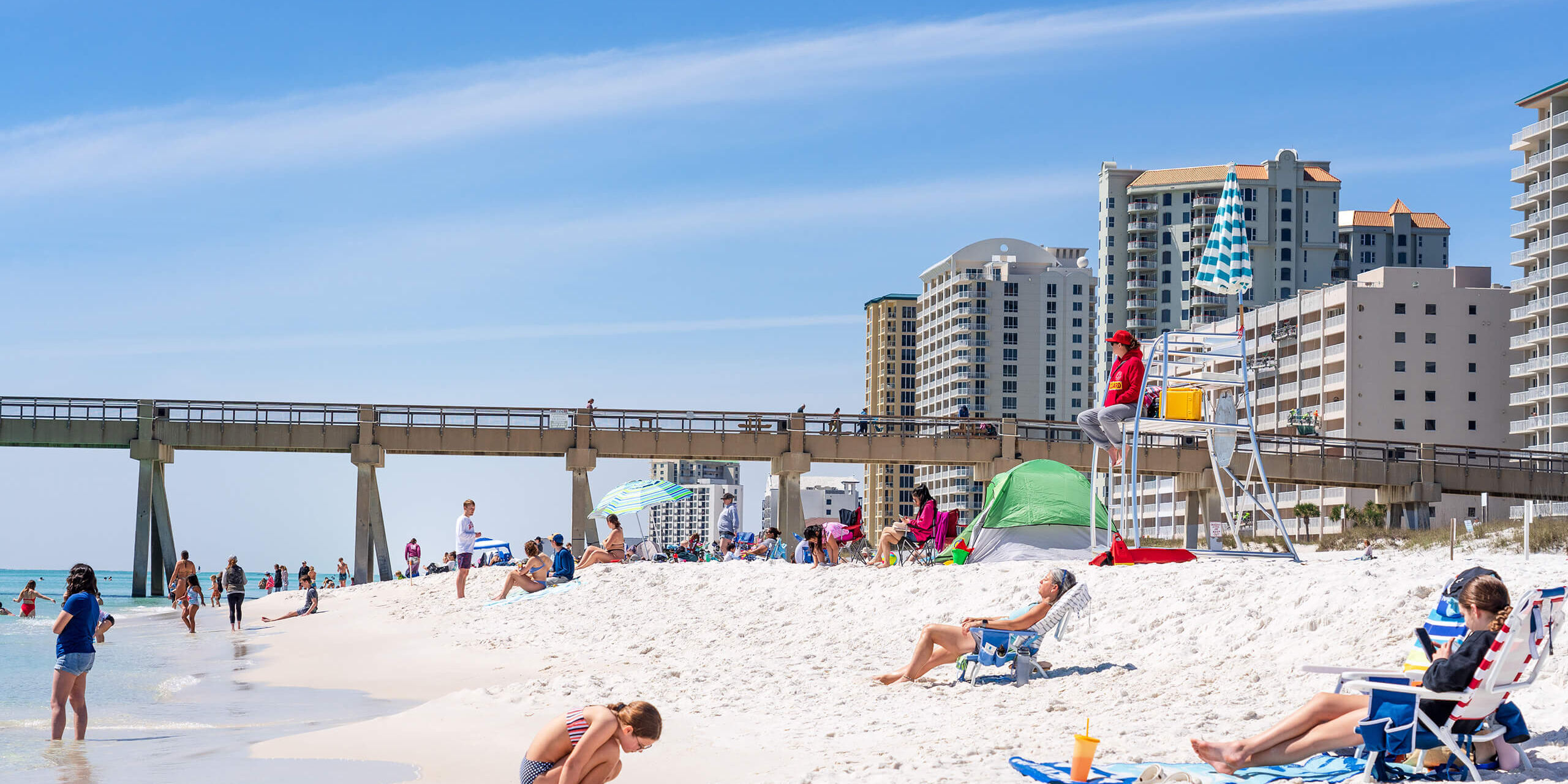 beach with people enjoying the sun